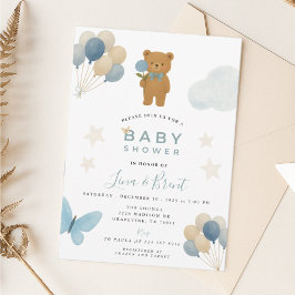 Invitación a Baby Shower de Teddy Bear Kaart