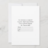 Invitacion a Baby Shower Kaart (Achterkant)