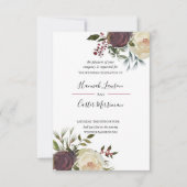 Invitación a la boda con marco floral de floración kaart (Voorkant)