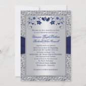 Invitación a la boda de Relieve metalizado FAUX de Kaart (Achterkant)