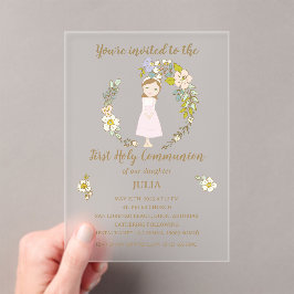 Invitación acrílico JULIA Primera Comunión Acryl Uitnodigingen