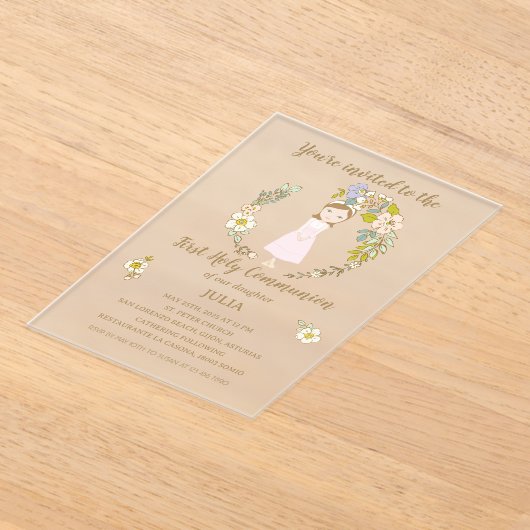 Invitación acrílico JULIA Primera Comunión Acryl Uitnodigingen (Laagn)