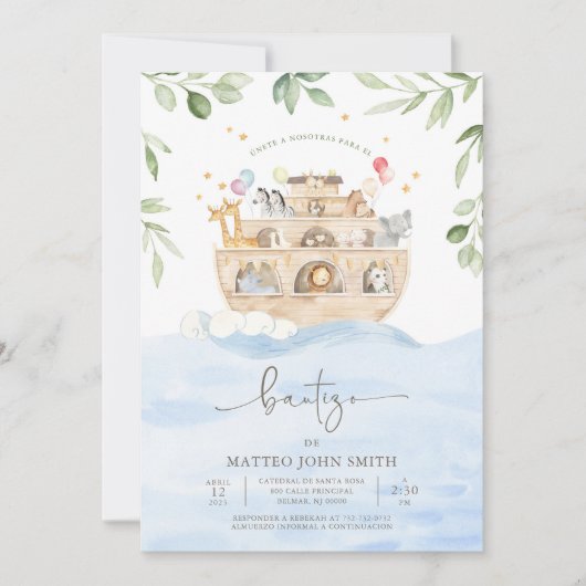 Invitación al Bautismo del Arca de Noé Kaart (Voorkant)