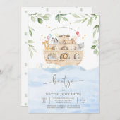 Invitación al Bautismo del Arca de Noé Kaart (Voorkant / Achterkant)