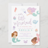 Invitación al cumpleaños de la sirena bajo el mar kaart (Voorkant)