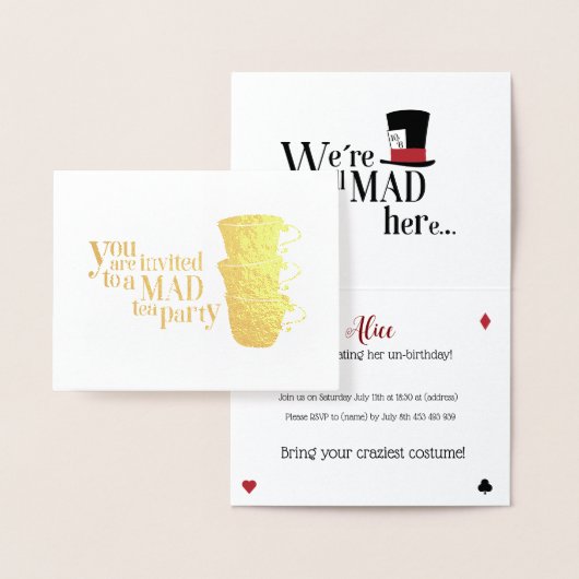 Invitación Alicia Maravillas Folie Kaarten (Display)