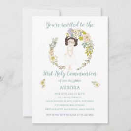 Invitación AURORA Primera Comunión Kaart