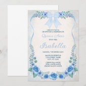 INVITACION AZUL FLORAL KAART (Voorkant / Achterkant)