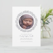 Invitación Baby Announcement Photo Card Wreath mod Kaart (Staand voorkant)