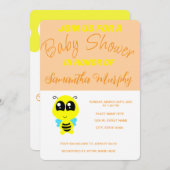 Invitación Baby Bee | Baby Shower Invitation Kaart (Voorkant / Achterkant)