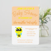 Invitación Baby Bee | Baby Shower Invitation Kaart (Staand voorkant)