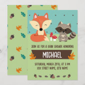 Invitación baby shower animalitos del bosque kaart (Voorkant / Achterkant)