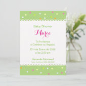 Invitación Baby Shower - Fondo Verde Kaart (Staand voorkant)