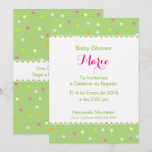 Invitación Baby Shower - Fondo Verde Kaart (Voorkant / Achterkant)