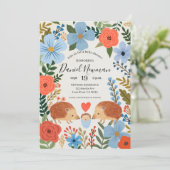 Invitación Baby shower Hedgehog Love Kaart (Staand voorkant)