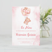 Invitacion baby shower para niña kaart (Staand voorkant)