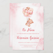 Invitacion baby shower para niña kaart (Voorkant / Achterkant)