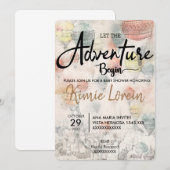 INVITACIÓN BABY SHOWER QUE EMPIECE LA AVENTURA KAART (Voorkant / Achterkant)