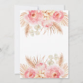 Invitación Baptism Floral pink Boho Pampas Girl In Kaart (Achterkant)