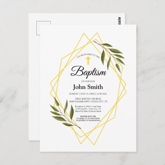 Invitación Bautizo Briefkaart (Voorkant / Achterkant)