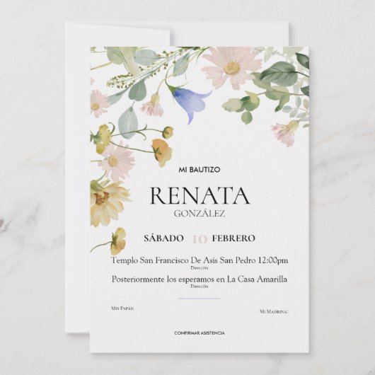 Invitación Bautizo Feestdagenkaart (Voorkant)