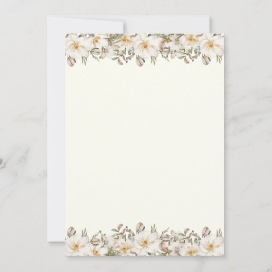 Invitacion Bautizo Flores Blancas Kaart (Achterkant)