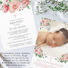 Invitación Bautizo Niña Spaans handvest voor meisj Kaart
