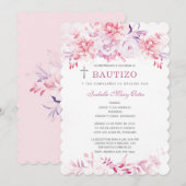 Invitación Bautizo y Primer Cumpleaños Niña Kaart (Voorkant / Achterkant)