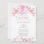 Invitación Bautizo y Primer Cumpleaños Niña Kaart (Voorkant)