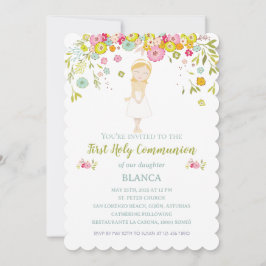 Invitación BLANCA Primera Comunión Kaart