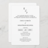 invitación blanco y negro minimalista kaart (Voorkant / Achterkant)