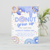 Invitación Blue donuts donut grow up boy invitatio Kaart (Staand voorkant)