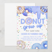 Invitación Blue donuts donut grow up boy invitatio Kaart (Voorkant / Achterkant)
