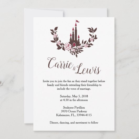 Invitación Boda Colección Castillo Cuento de Hadas Kaart (Voorkant)
