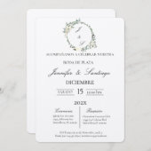 Invitación boda de plata kaart (Voorkant / Achterkant)