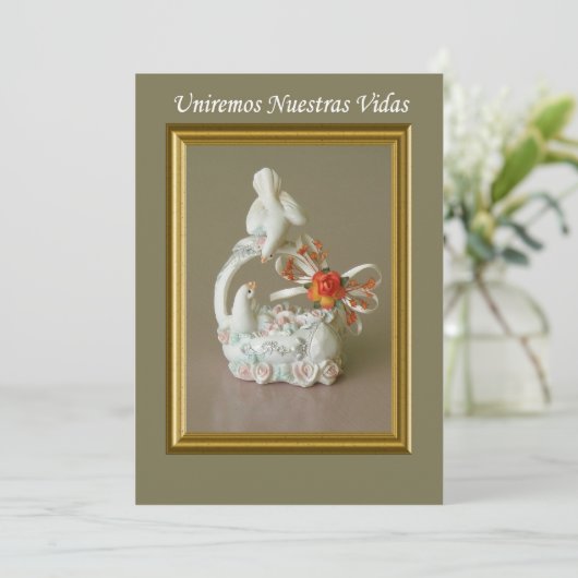 invitacion boda espanol kaart (Staand voorkant)