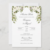 Invitación Boda floral de la vegetación española Kaart (Voorkant)
