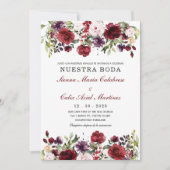 Invitación boda marsala en español kaart (Voorkant)