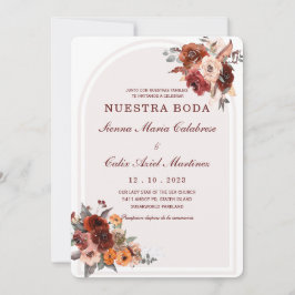 Invitación boda marsala en español-uitnodiging kaart