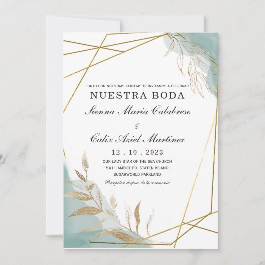 Invitación boda marsala en español-uitnodiging kaart (Voorkant)