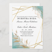 Invitación boda marsala en español-uitnodiging kaart (Voorkant / Achterkant)