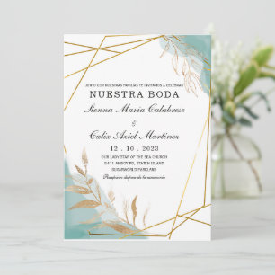 Invitación boda marsala en español-uitnodiging kaart