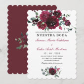 Invitación boda marsala en español-uitnodiging kaart (Voorkant / Achterkant)