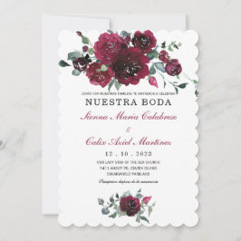 Invitación boda marsala en español-uitnodiging kaart