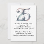 Invitación Boda Plata 25 años Foto Personalizada Kaart (Achterkant)