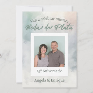 Invitación Boda Plata 25 años Foto Personalizada Kaart