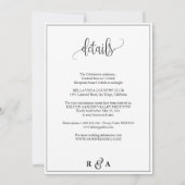 Invitación  Boda simple de fotografías en blanco y Kaart (Achterkant)