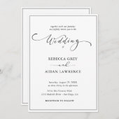 Invitación  Boda simple de fotografías en blanco y Kaart (Voorkant / Achterkant)