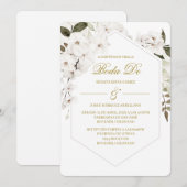 Invitación Boho blanco para boda  Kaart (Voorkant / Achterkant)
