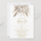 Invitación Boho blanco para boda  Kaart (Voorkant)